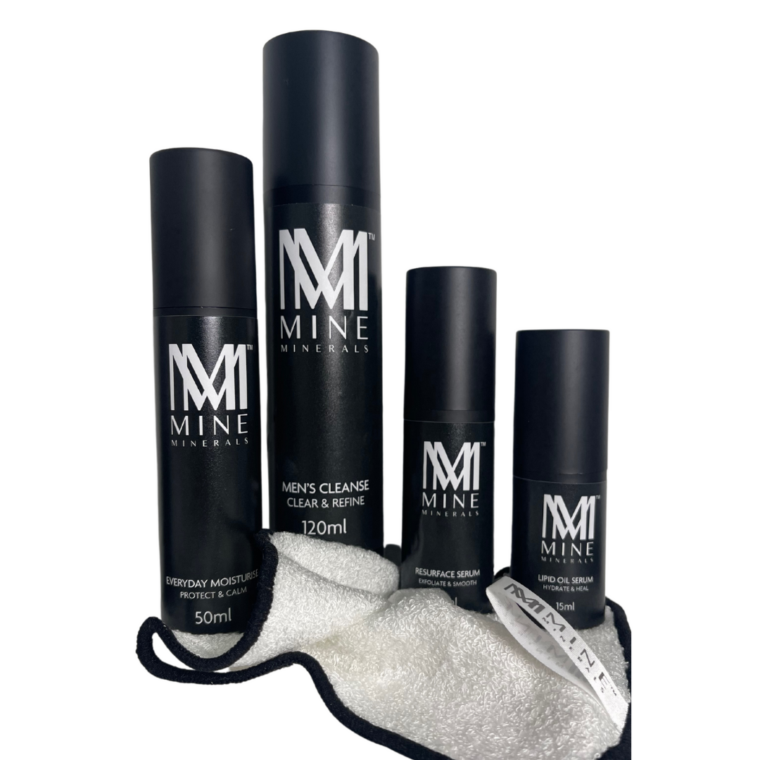 Mens Kit (Mens Cleanse, Resurface Serum, Lipid Oil Serum & Everyday Moisturiser) - Mine Minerals